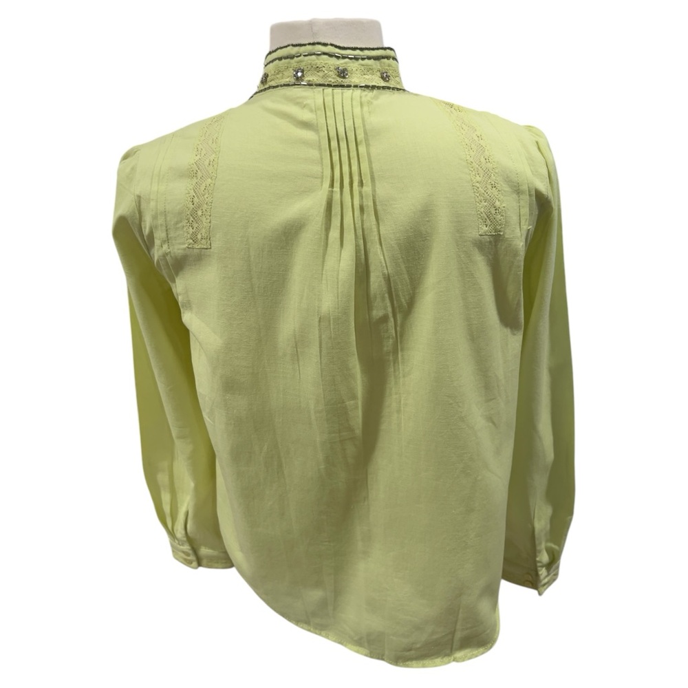 Lime Green & Rhinestone Pilcro Blouse by Anthropologie Size XS - Picture 4 of 10